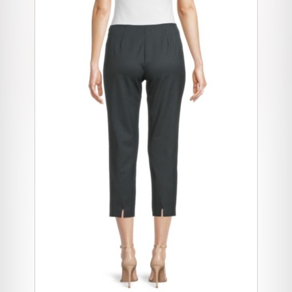 PIAZZA SEMPIONE Side Zip Virgin Wool Blend  Cropped Pants Size 12 Dark Moss - Picture 2 of 12